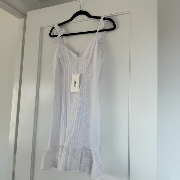 NWT Likely Mina Sleeveless Mini Dress Cotton Embroidered Fabric Sz 6 White - Picture 7 of 11